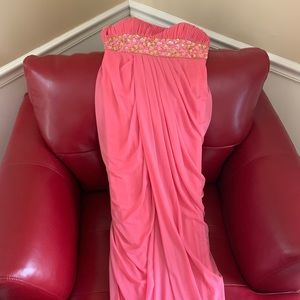 Melon prom dress